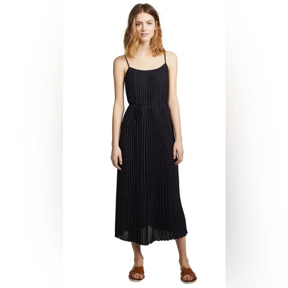 NWT $395 Vince Polka Dot Pleated Cami Dress